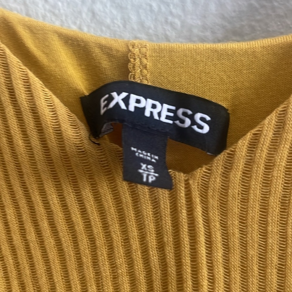 Express Mustard yellow Midi Dress Size Xs - Picture 8 of 9